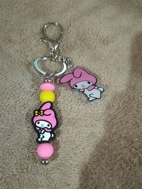 My Melody Pink & Yellow Keychain Charm